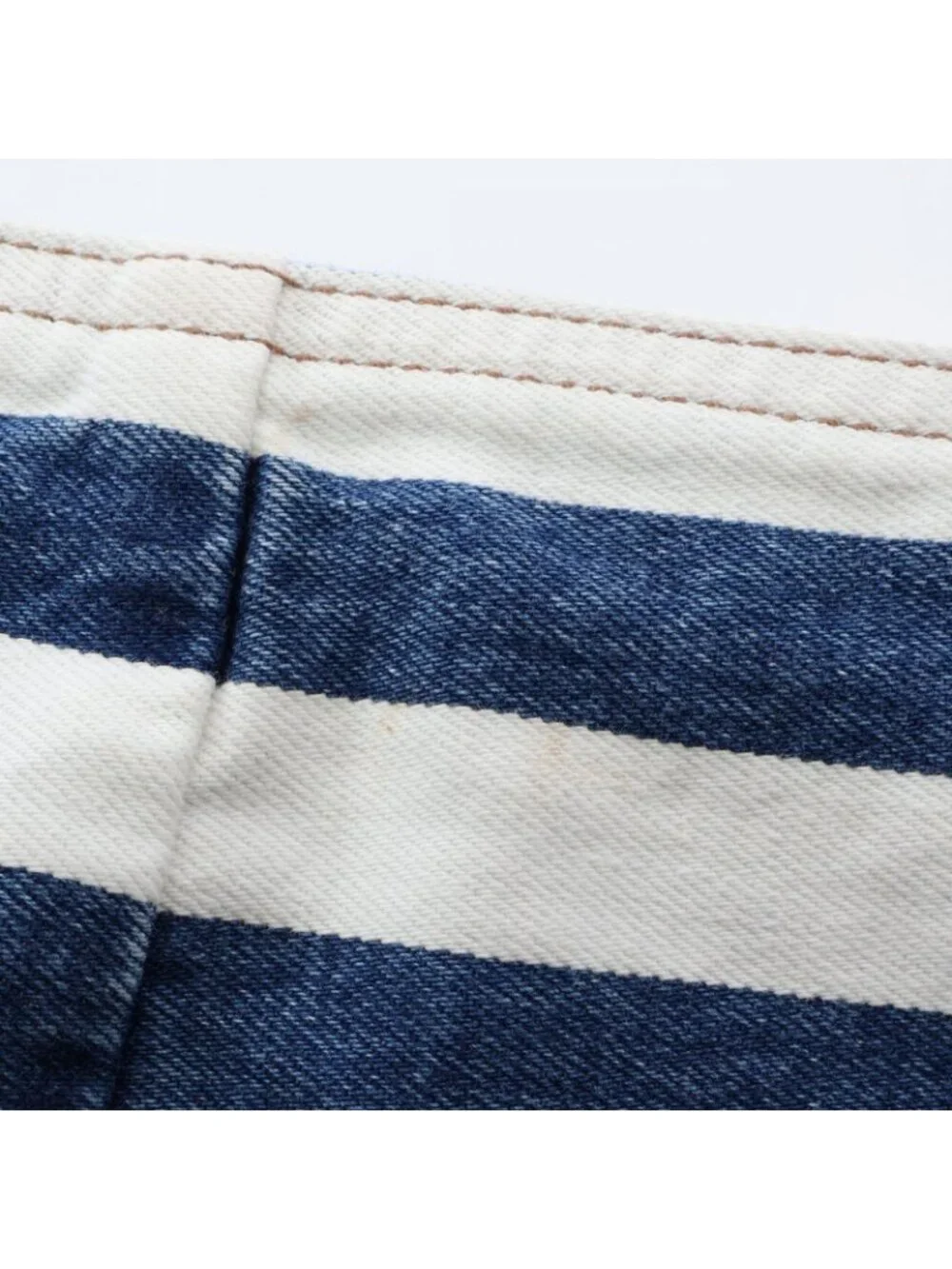 Prada Skirt Triangle Plate Border Cotton Denim